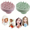 Two silicone massage brushes, one pink and one green, shown alongside models.