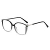 Lunettes de lecture noires et luxueuses, à monture fine en métal et verres clairs.