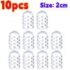 Ten clear silicone toe covers measuring 2cm each for foot protection