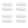Un set de cuatro aplicadores de loción blancos, diseñados con doble cabezal.