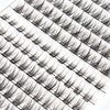 Vue rapprochée d'un kit de faux cils DIY montrant divers styles et longueurs de cils.