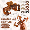 A close-up of a brown leopard print baseball cap claw clip designed to hold hairstyles in place.