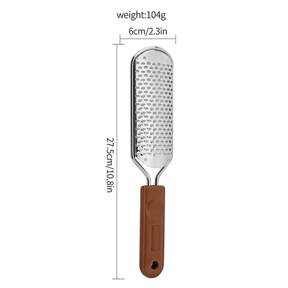 Stainless steel foot file with a handle for callus removal