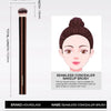 Pinceau de maquillage à couvrance long, brun foncé et sans couture, avec manche en tube d'aluminium et tête de poils synthéti