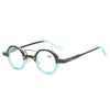 Lunettes de lecture rondes classiques avec des verres bleus clairs et des montures noires