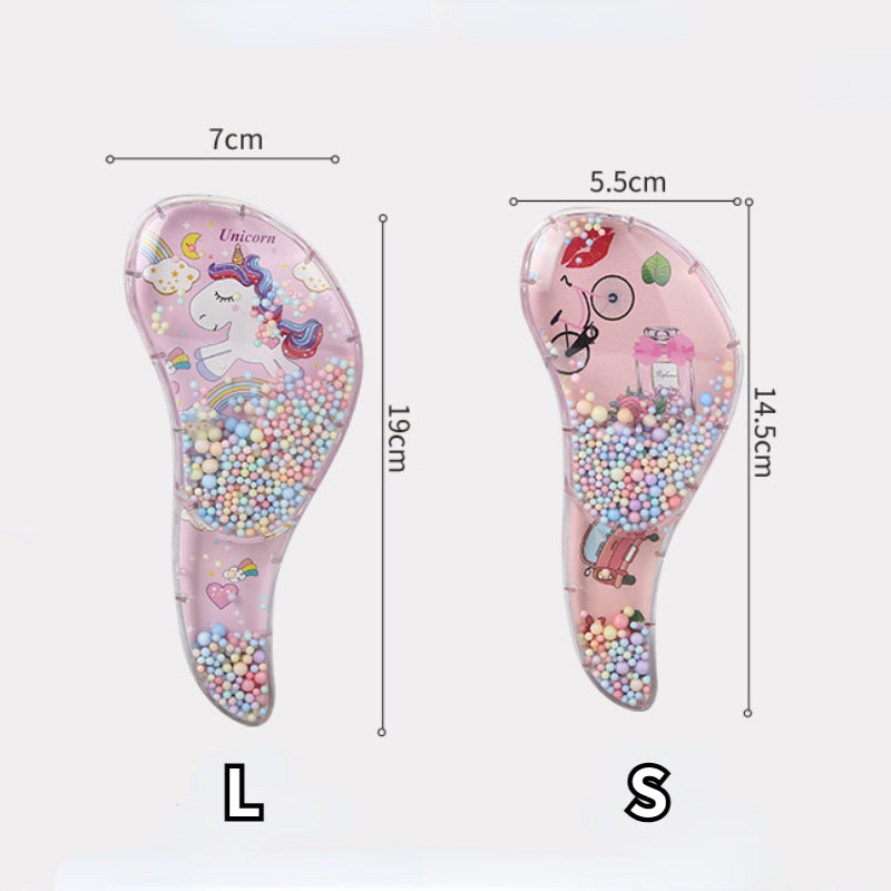Pinceaux pour cheveux à thème licorne rose, en grand et petit