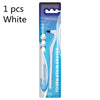 White manual tooth stain remover with an interdental brush for cleaning