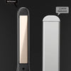 A black hair straightener with a 13mm narrow panel and a 23mm regular panel shown in a vertical view.