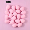 A set of 20 pink, oval-shaped XL soft makeup sponges arranged on a light pink background.