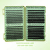 A box of professional DIY lash clusters for volume eyelash extensions in various sizes and colors.