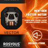 A close-up view of a Rosyous professional clipper featuring a new-gen vector motor and decibel rating.
