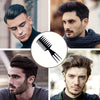 A collage of four men showing different styles and close-ups using a 3-in-1 detangling and styling comb set.