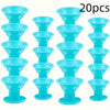 A set of 20 heatless silicone curling hair tools in bright blue.