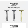 Image showing a double-edge safety razor with various color options and dimensions.