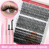 A box of DIY cluster lashes showing various lash styles and lengths for eyelash extensions.
