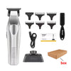 A Kemel professional rechargeable hair trimmer set including a main unit, multiple guards, and accessories.