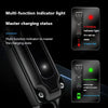 Multi-function indicator light showing master charging status and battery life on a professional electric hair clipper trimme