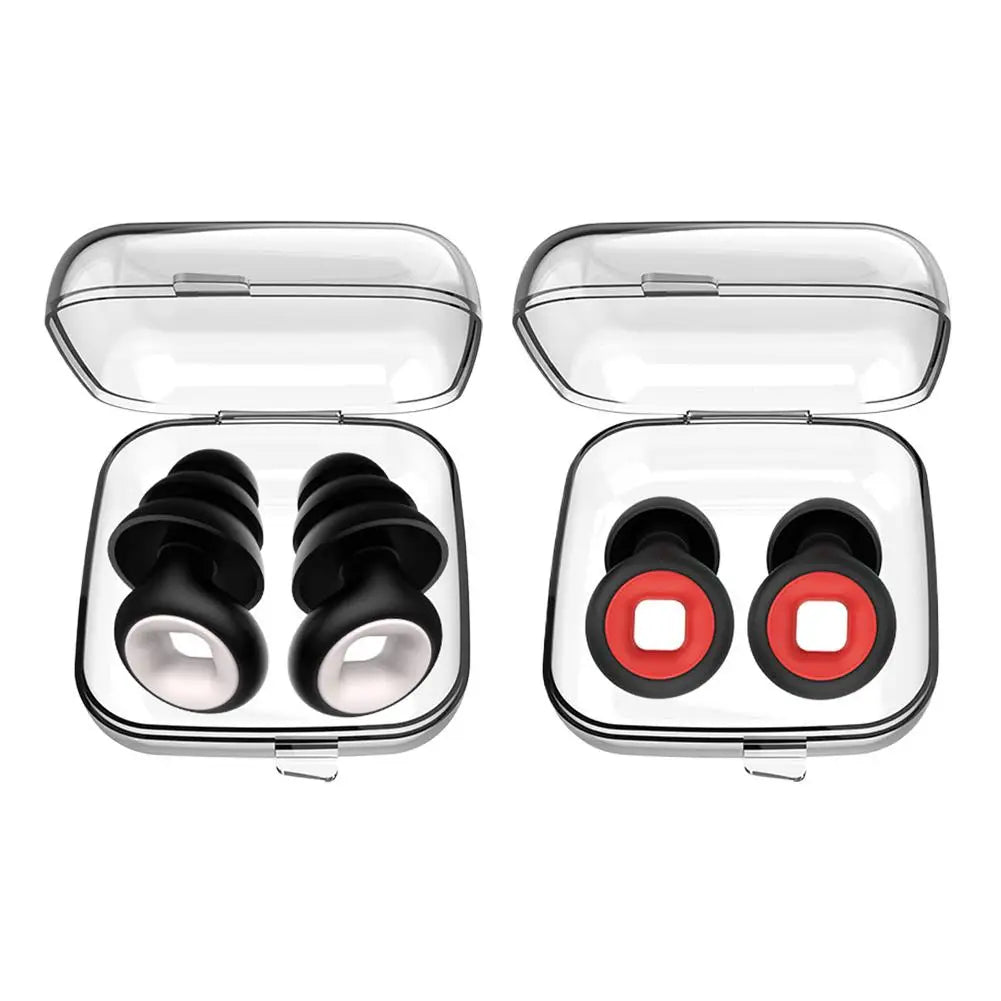 Une paire de bouchons d'oreille anti-bruit pour moto dans leur boîte transparente.