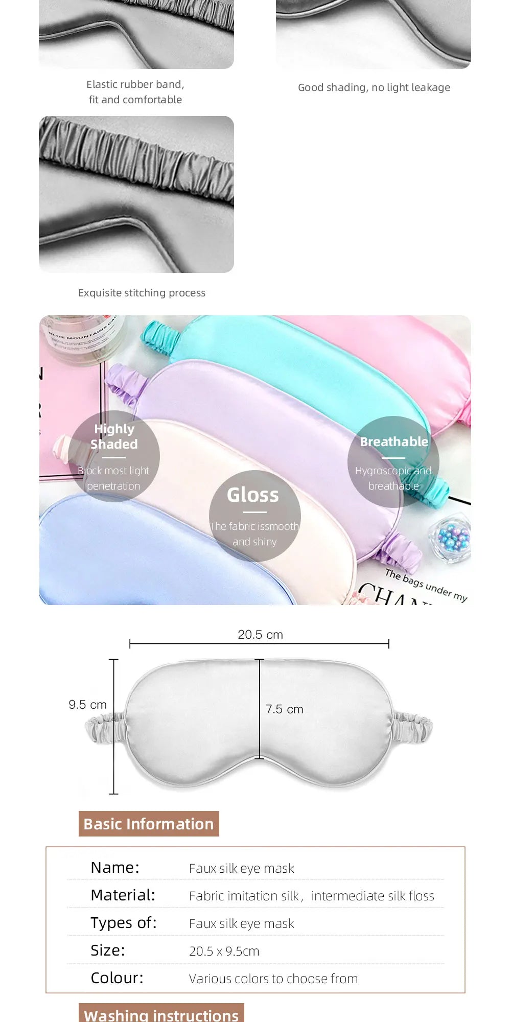 A white double-sided silk eye mask shown from the side, highlighting its smooth fabric and shape.