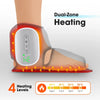 A person's foot is placed on a dual-zone heating pad for therapeutic massage.