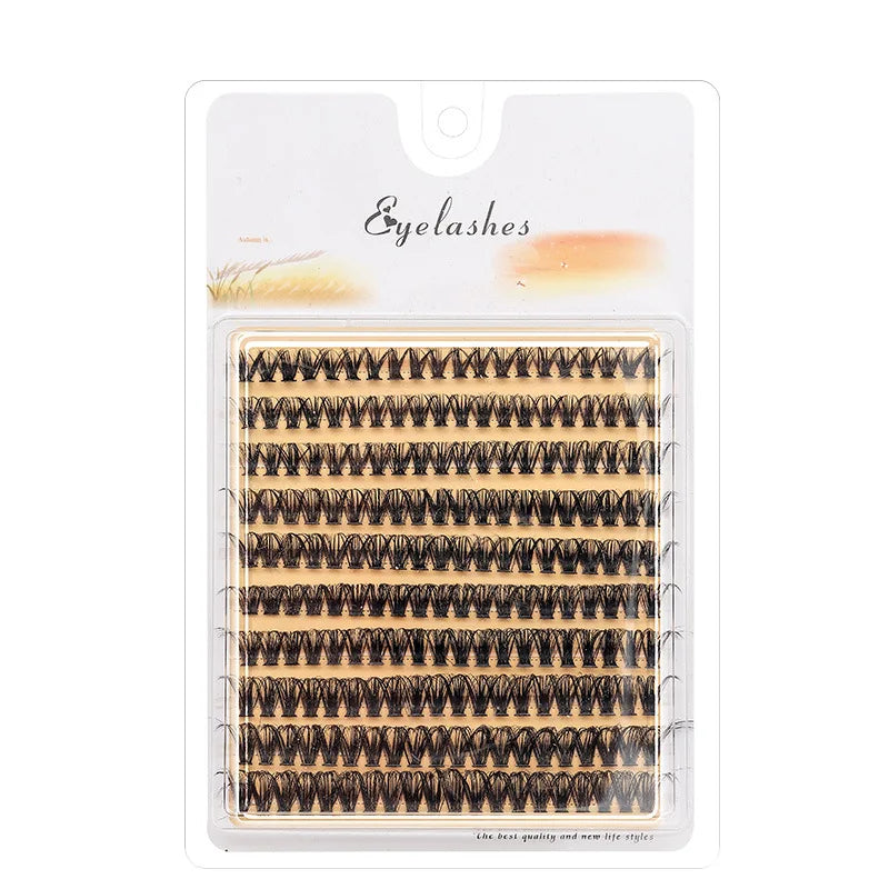 A package of DIY fan-shaped mink cluster lashes featuring various lash styles.