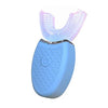 A light blue automatic sonic electric toothbrush with a clear silicone brush head.