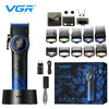A VGR 9000RPM professional rotary hair trimmer with various attachments and accessories.