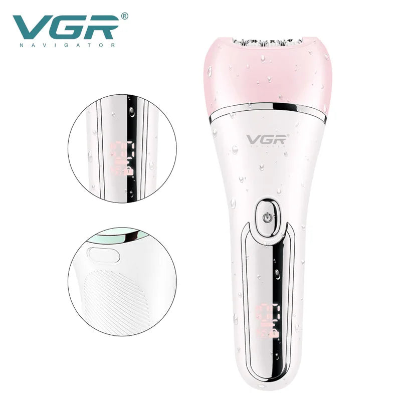 A pink VGR Navigator multi-functional electric body and facial epilator device.