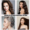 Collage verschiedener Frisuren mit einem rosa Keramik-Glätteisen.