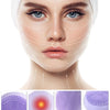 A woman's face shows a 360 degree smart cleanse with light dots indicating facial massage points, next to four silicone facia