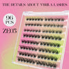 A display of 96 pieces of Zey05 eyelash extensions in various styles and lengths.