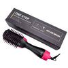 Black hair dryer brush and styler set box with a pink handle and black bristles