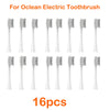 A collection of sixteen replacement brush heads for an Ocean electric toothbrush, shown individually.