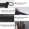 Trois sacs cosmétiques en filet noirs avec fermeture éclair, poignée à anneau et grille transparente.