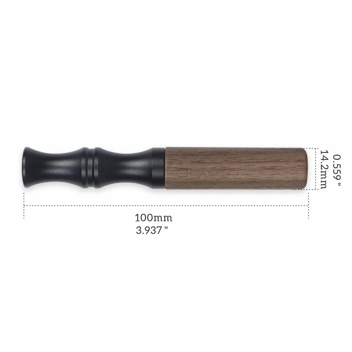 A natural wooden stop smoking stick diffuser with a black cap and 14.2mm length.