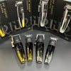 Ein Set JRL professioneller rotierender Haarschneider in schwarz und goldfarbiger Verpackung und Produktfotos.