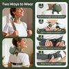 Instructions showing two ways to wear an electric neck and shoulder massager on the shoulder or back