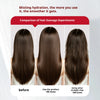 Comparison of hair damage experiments showing hair before, after using the product 100 times, and using other straight clips 