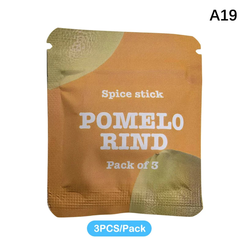 Un paquet de trois bâtons d'écorce de pomelo pour un inhalateur d'huiles essentielles sans fumée.