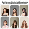 Six modèles présentent un outil de coiffure double usage pour enrouler et lisser diverses coiffures.
