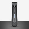 A black Predyee hair trimmer with a textured grip and a blue indicator light.