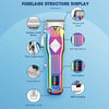 Display of the fuselage structure and features of a professional electric hair clipper shaver.