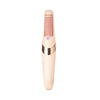A light pink automatic electric foot grinder with a beige head and silver accents.