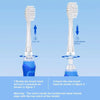 Diagram showing how to rotate and align replacement toothbrush heads for electric toothbrushes