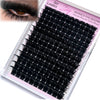 A display of black mink eyelash extensions in a clear case for DIY lash application.