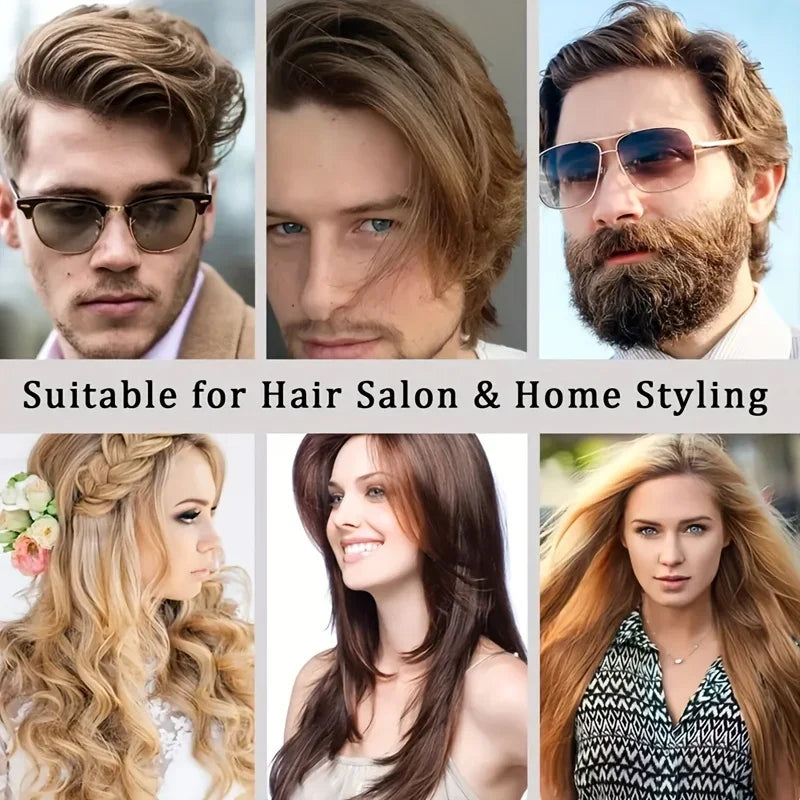 Collage verschiedener Haarstyling-Techniken und Models, die Pflege lockigen Haars zeigen.