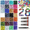 A collection of mixed color resin drill bits and tools for DIY crafting, including various colored bits and a B-7000 drill se