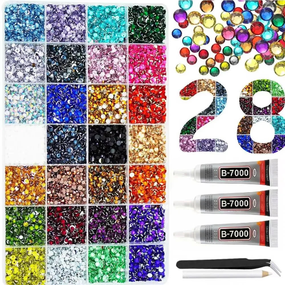 A collection of mixed color resin drill bits and tools for DIY crafting, including various colored bits and a B-7000 drill se
