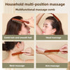 A set of natural wood multi-position massage combs used for hair, head, neck, and arm massage.