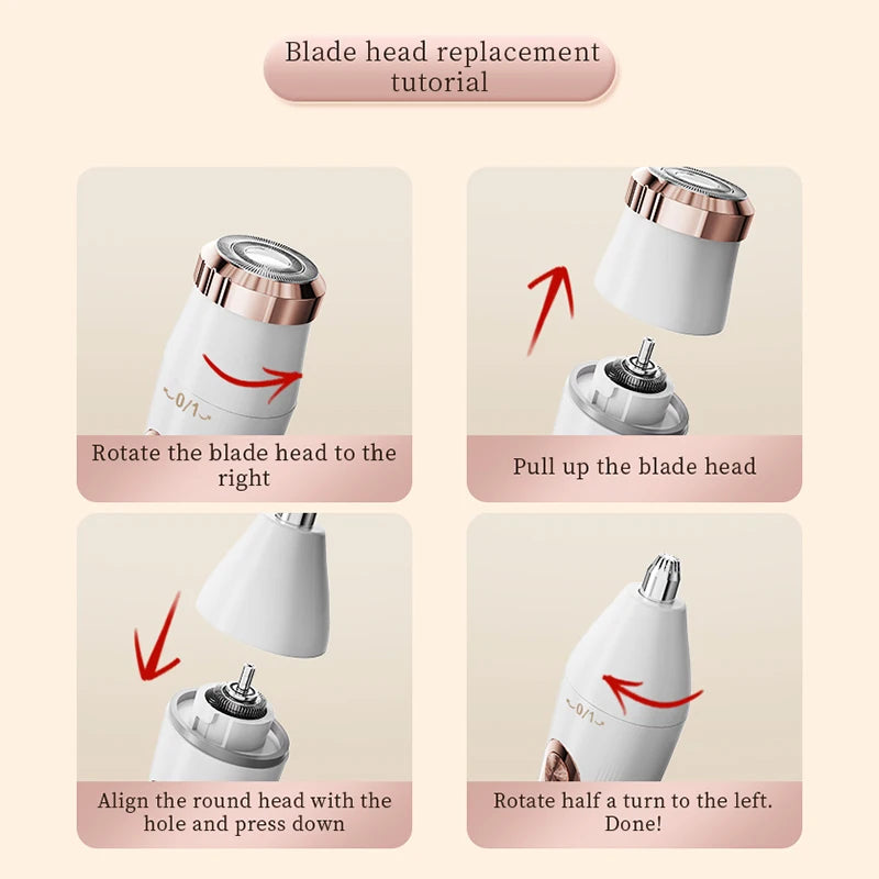 Tutorial showing how to replace the blade head of an electric hair trimmer.